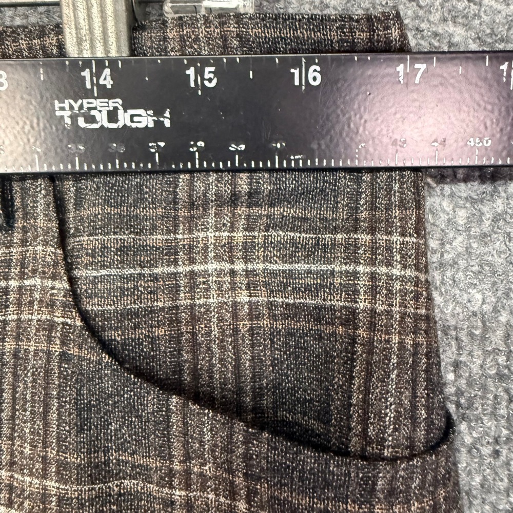 Theory Pants Womens 10 Brown Auburn Plaid Straight Wool Trousers Career Workwear - Picture 7 of 13